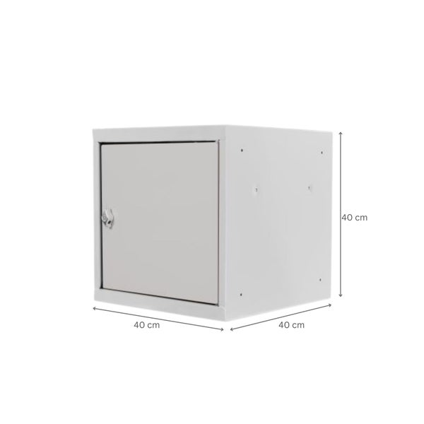 PROREGAL Mega Deal | 6x Schließfachwürfel Blocky mit Drehriegelschloss für Vorhängeschloss | HxBxT 40x40x40cm | Lichtgrau | Tresor, Schließfach