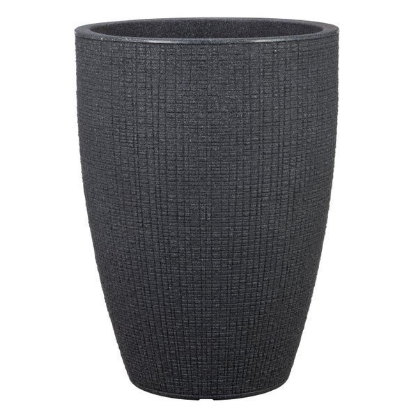 Scheurich Barceo High 40, Hochgefäß/Blumentopf/Pflanzenkübel, rund,  aus Kunststoff Farbe: Stony Black, 29 cm Durchmesser, 40 cm hoch, 6,5 l Vol.