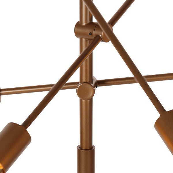 Detailaufnahme einer Deckenleuchte mit Metallgestell