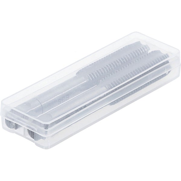 Satz Gewindebohrer im transparenten Kunststoffgehäuse