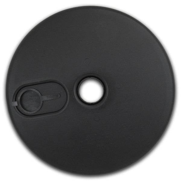 UvV GIALLI Lager Kettenpfosten Set + 6mm Kunststoffkette gelb/schwarz / 4 Pfosten + 7.5 m Kette / Befüllbar (rund)