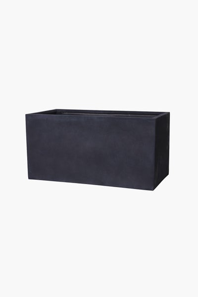Rechteckiger Pflanzkasten in Anthrazit aus Fiberstone.