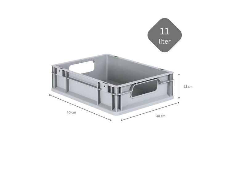 PROREGAL Spar Set 10x Eurobox Nextgen Economy Griffe Offen HxBxT 12 x 30 x 40 cm 11 Liter Eurobehälter Transportbox Transportbehälter