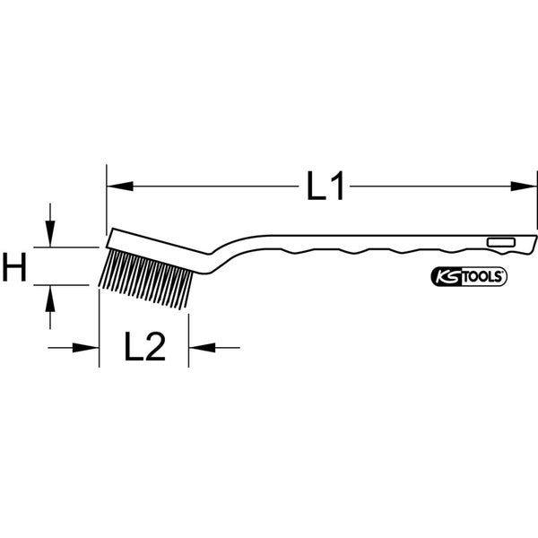 KS TOOLS Stahldraht Zündkerzen-Drahtbürste-2-reihig 170 mm - 201.2315