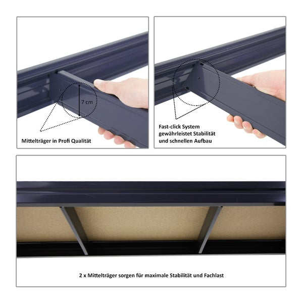 PROREGAL Mega Deal 4x Höhenverstellbare Werkbank DINO HxBxT 90x160x60cm Traglast 600kg Grau, Werktisch, Arbeitstisch