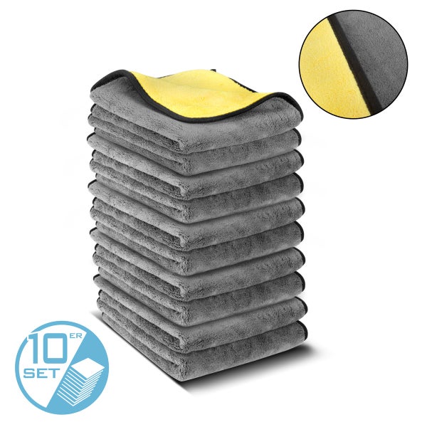 Mikrofaser-Handtuch 10er Set doppelseitig 40 x 40 cm 600 gsm