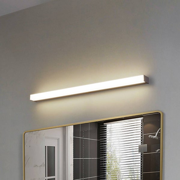 Lindby LED Wandleuchte, Wandlampe Bad Philippa (spritzwassergeschützt (Modern) in Alu aus Aluminium (1 flammig ) - Wandleuchten Spiegelleuchte Badezimmer Wandbeleuchtung Badezimmerleuchte