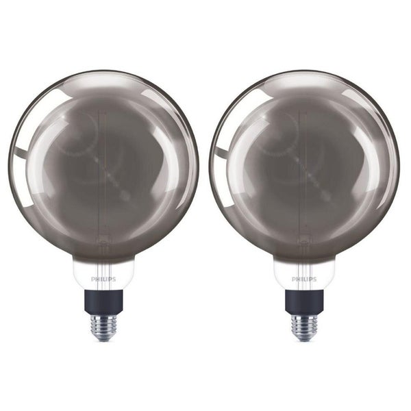 Philips LED Lampe ersetzt 25W, E27 Globe G200, grau, warmweiß, 200 Lumen, dimmbar, 2er Pack