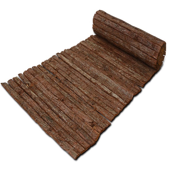 FLOORDIREKT Baumrindenmatte - Dekorativer Sichtschutz für Balkon und Garten aus Baumrindenstreifen - 100 x 300 cm