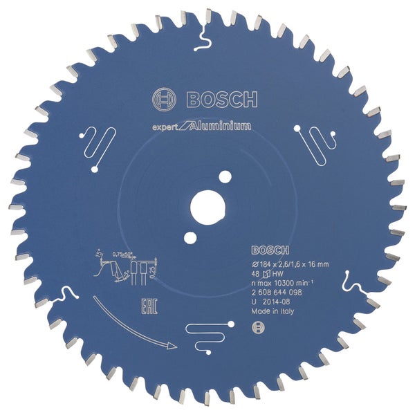 Bosch Kreissägeblatt Expert for Aluminium für Handkreissägen 184 x 16 x 2,6 mm 48 - 2608644098