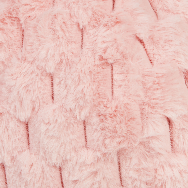 Strukturaufnahme von flauschigem Kunstfell Textil für Wohndekoration