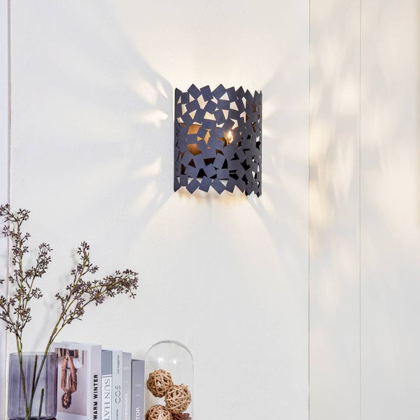 Lucande Wandleuchte, Wandlampe Innen Aeloria (Modern) in Schwarz aus Metall (1 flammig E27) - Wandstrahler Wandbeleuchtung Schlafzimmer / Wohnzimmer Wohnzimmerleuchte