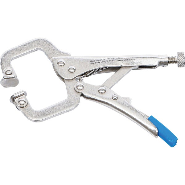 Knebelzwinge aus Metall mit Griff