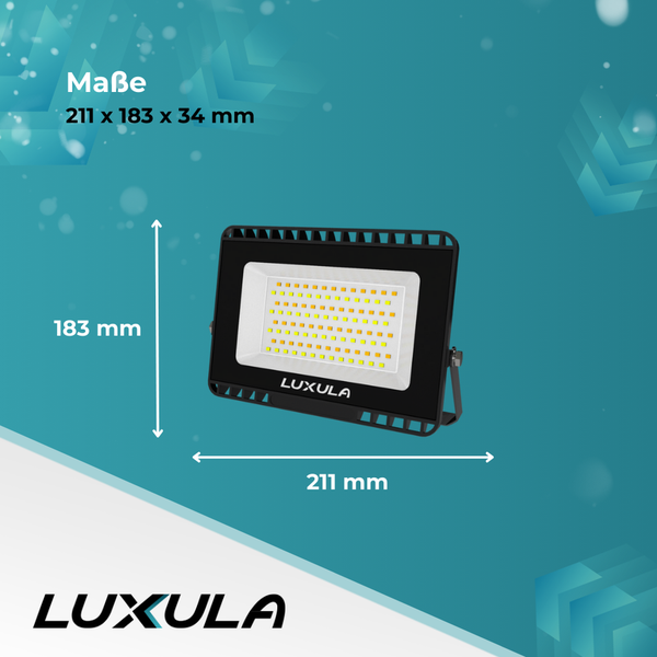 LUXULA LED-Strahler CCT LED Fluter Flutlichtstrahler Kaltweiß bis Warmweiß Außenstrahler 50W 5000lm IP65
