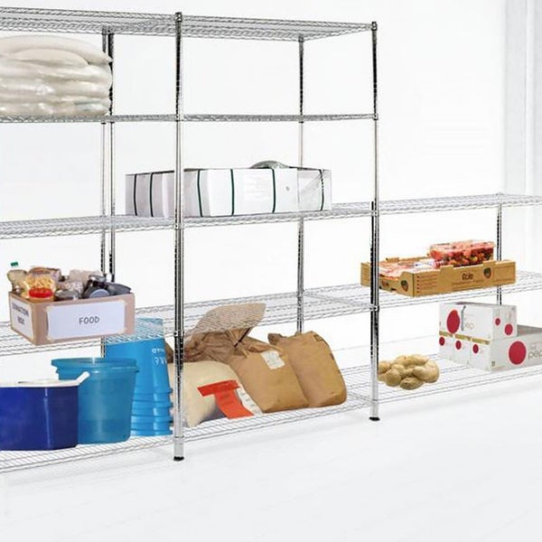 KARAT Gitterregal Everest 210 kg Belastbarkeit 3 Böden Verchromt 60 x 35 x 90 cm