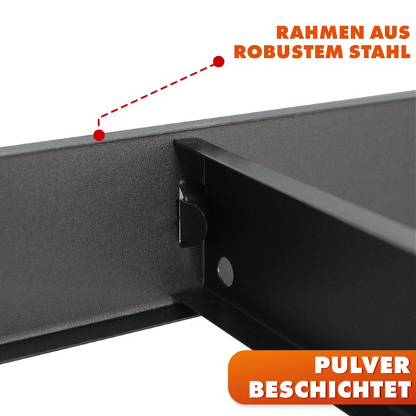 FLOORDIREKT Schwerlastregal Rhino - bis 1050 kg - Pulverbeschichtet - 180 x 90 x 45 cm Schwarz