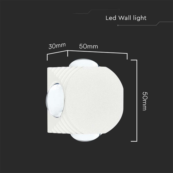 LED-Wandleuchte, Abmessungen 30 mm x 50 mm
