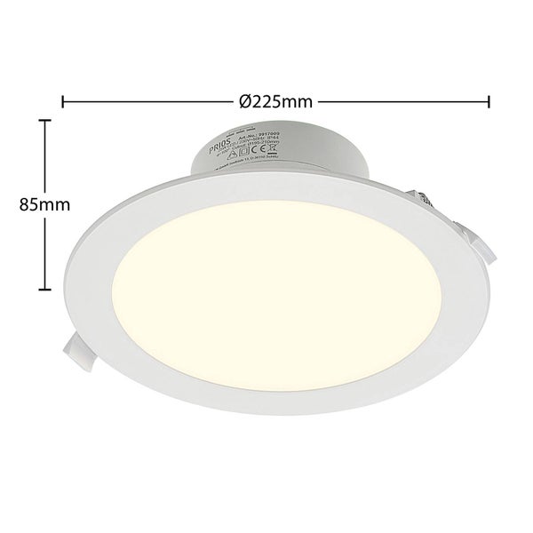PRIOS LED Rida (Modern) in Weiß aus Aluminium (1 flammig, ) Badezimmerleuchte