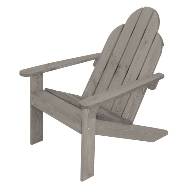 ECD Germany Adirondack-Stuhl aus Tannenholz Massiv, 92,5x70x89 cm, Grau, Gartenstuhl mit Rückenlehne & Armlehnen, Ergonomischer Holzstuhl, Wetterfeste Gartensessel, Relaxstuhl für Balkon Garten Strand