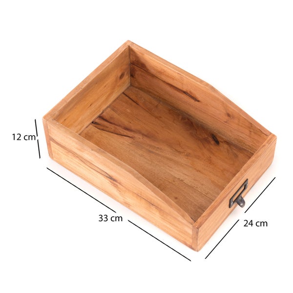 Dokumentenablage Carta Mahagoni Holz, etikettierbarer Griff 08 honigfarben gewachst