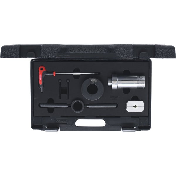 Werkzeugsatz in einem schwarzen Kunststoffkoffer