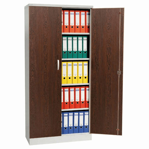 PROREGAL Aktenschrank Beetle 4 Fachböden HxBxT 195 x 92 x 42 cm Weiß & Wenge