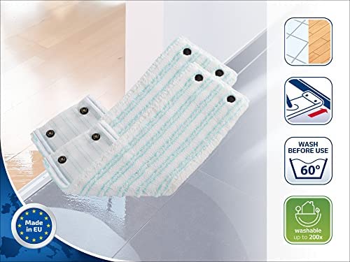 Leifheit 2er Set Wischbezug Clean Twist XL micro duo, für alle Bodenarten, Bodenwischer Ersatzbezug für ideale Schmutzaufnahme dank 2-Faser-System, Mikrofaser Putzlappen ideal für Fliesen und Laminat