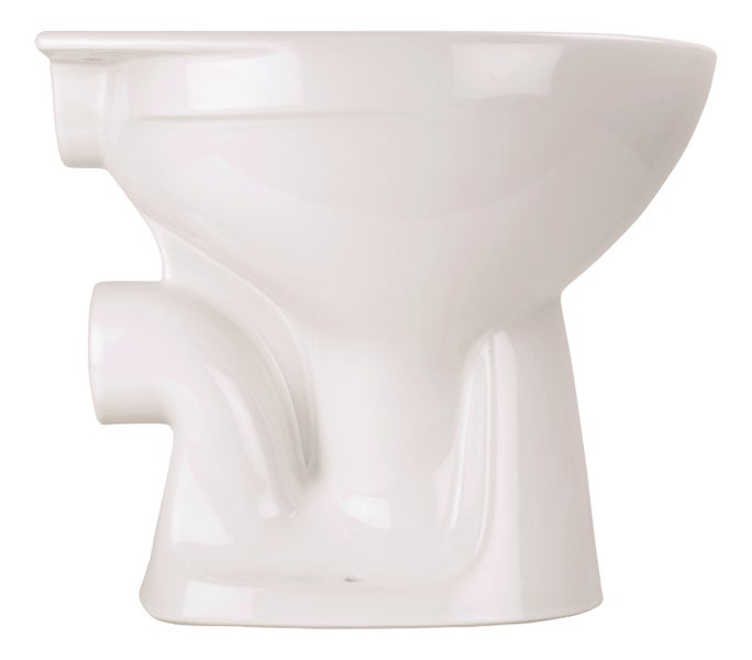 Calmwaters® Weißes Stand WC Universal als Tiefspüler, waagerechter Abgang, Toilette mit Spülrand, hygienische Sanitärkeramik, Standard-Form, WC Wandablauf, Weiß, 07AB2318