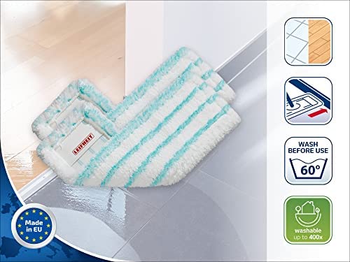 Leifheit 2er Set Wischbezug Profi XL micro duo, für alle Bodenarten, Bodenwischer Ersatzbezug für ideale Schmutzaufnahme dank 2-Faser-System, Mikrofaser Putzlappen ideal für Fliesen und Laminat