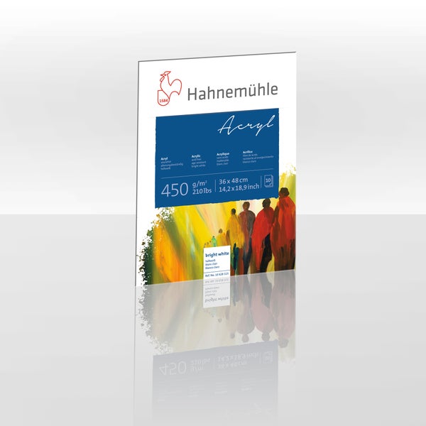 Hahnemühle Acryl Papier, 450 Gramm pro Quadratmeter, 36 x 48 Zentimeter, 10 Blatt, säurefrei und alterungsbeständig