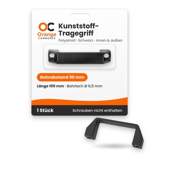 Orange Commerce Kunststoff Tragegriff aus Polyamid, 105 Millimeter lang, Bohrlochabstand 90 Millimeter, 1 Stück, Schrauben nicht enthalten