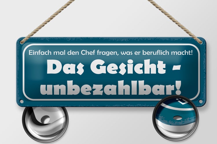 Blechschild Spruch 27x10cm Chef fragen was beruflich macht Dekoration