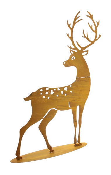 FRANK FLECHTWAREN | Hirsch Rost, groß, METALL, 55 x 10 x 75 cm