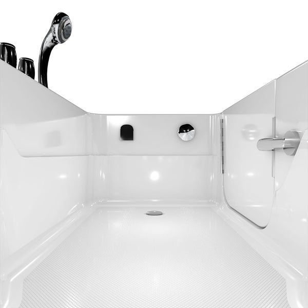 Begehbare Badewanne mit Tür, Armatur und Duschkopf