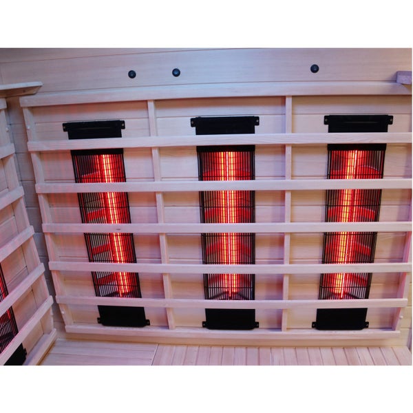 Dewello® Infrarotkabine Infrarotsauna BRANDON 140cm x 140cm inkl. 6 Vollspektrumstrahler, 3 Karbonstrahler, 2 Personen