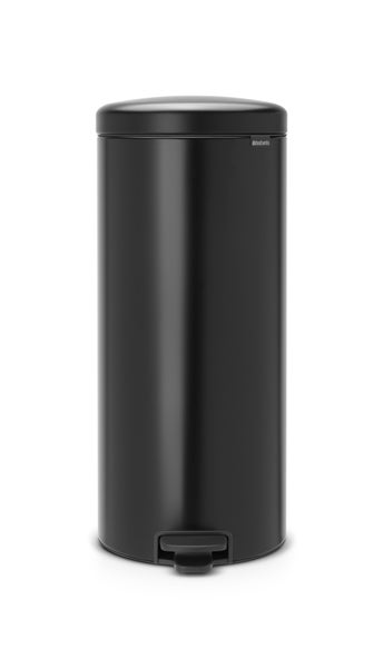 Brabantia Klassischer Tretmülleimer Mit Soft Verschluss 30 Liter HxBxT 67,9 x 29,3 x 38 cm Metall Metallik Schwarz