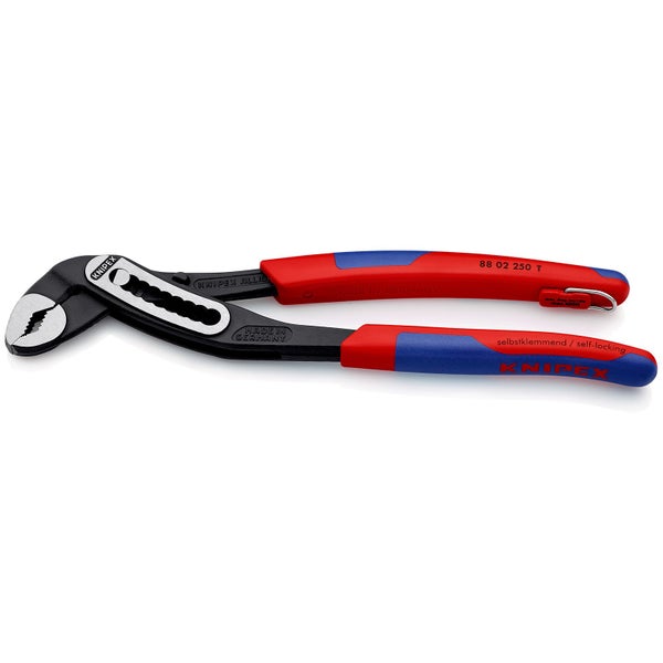 Knipex Alligator® mit Befestigungsöse schwarz atramentiert, mit schlanken Mehrkomponenten-Hüllen, mit integrierter Befestigungsöse zum Anbringen einer Absturzsicherung 250 mm - 8802250TBK