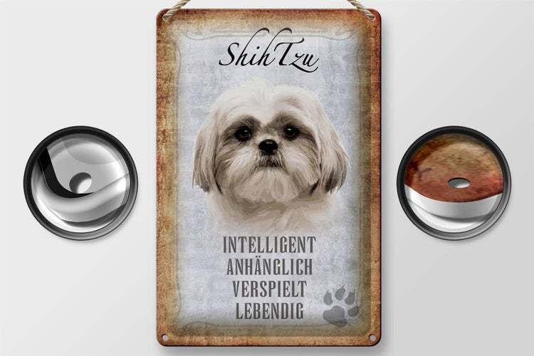 Blechschild Spruch 20x30cm Shih Tzu Hund Schild
