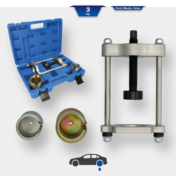 Brilliant Tools Werkzeugsatz für Achs-Querlenkerbuchsen in blauem Koffer