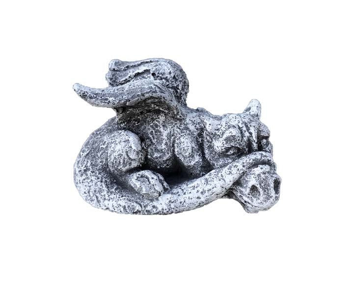 Dekorative Gartenfigur kleiner Drache aus Stein