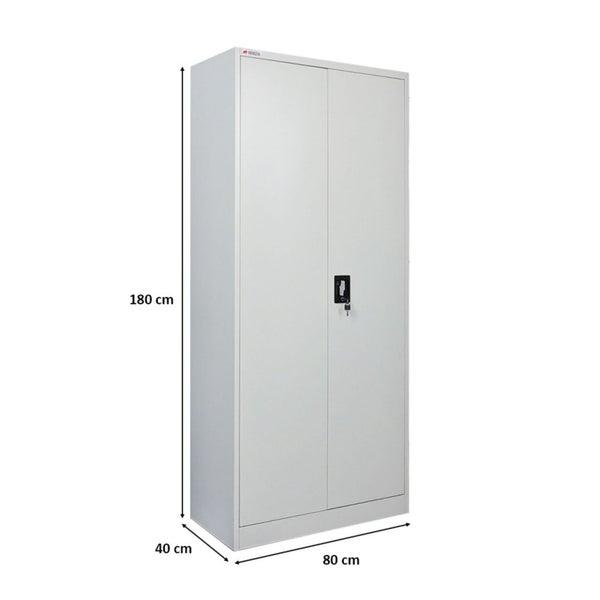 Stahlschrank mit zwei Türen und Schloss, 180 x 80 x 40 cm
