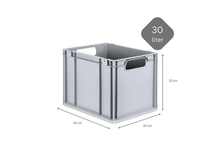 PROREGAL Spar Set 4x Eurobox Nextgen Economy Griffe Offen HxBxT 32 x 30 x 40 cm 30 Liter Eurobehälter Transportbox Transportbehälter