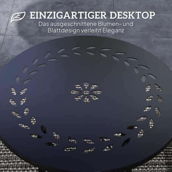 Tischplatte mit Blumen- und Blätterdesign