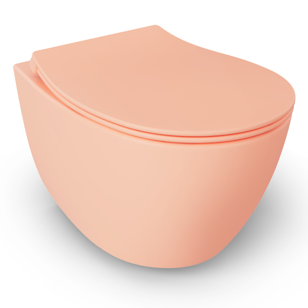 Isvea WC Toilet Badezimmer Wand-WC Lachsrosa mit Softclose-Sitz