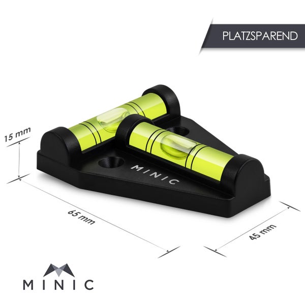 MINIC Magnetische-Kreuzwasserwaage - Wasserwaage klein - Strapazierfähig und Bruchsicher - Wohnmobil Zubehör - Starker Magnet - Wohnwagen Gadgets - mini Wasserwaage - Ducato Camping Zubehör Innen