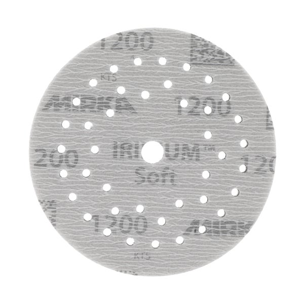 Mirka Iridium Soft Schleifscheiben Ø 125 mm / Korn P1200 / Klett Multifit / 20 Stück / schaumbasiertes Schleifmittel für präzises Trockenschleifen, Klarlackschliff, Finish