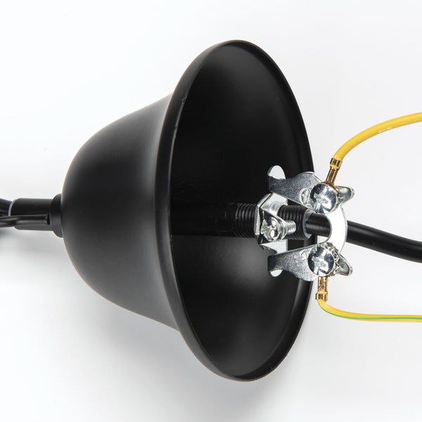 Kettenaufhängung 100cm Aufhängung mit Fassung E27 Schraubring Lampenaufhängung Lampen Kette Schwarz