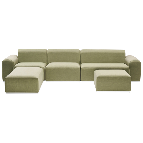 Modulares Sofa mit Ottomane und Hocker