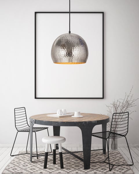 Loft Stil Hängelampe Industrielle Pendelleuchte Modern Silber 21 cm | Wohnzimmer Esszimmer Leuchte