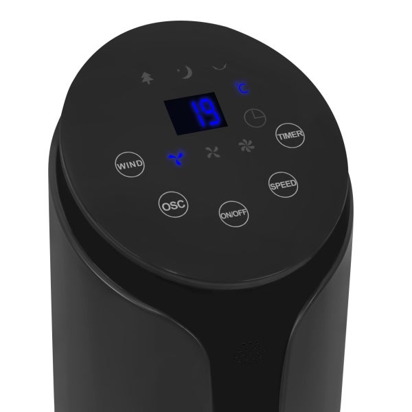 VONROC Hochwertiger Turmventilator – 110 cm – Inklusive Fernbedienung – 3 Geschwindigkeitsstufen – Schwenkfunktion – 15-Stunden-Timer – Schwarz